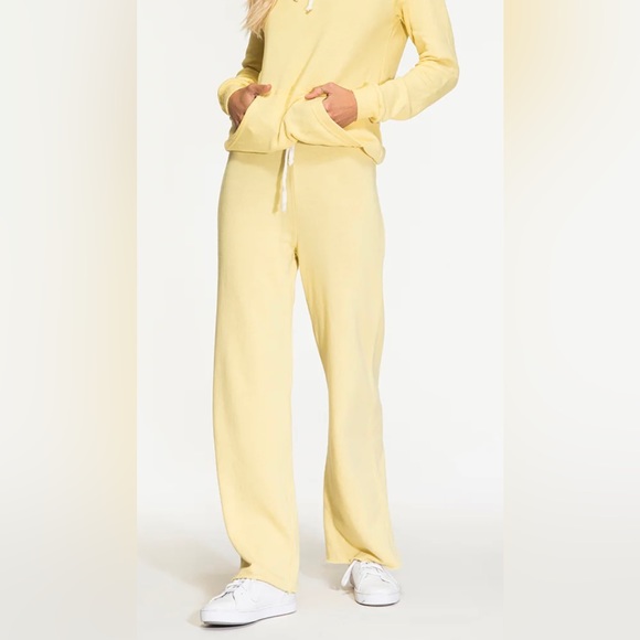 NIGHTCAP Free People yellow wide leg jogger pants athleisure loungewear XS M - Picture 2 of 6